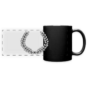 couronne de laurier - Mug panoramique uni - noir - Devant