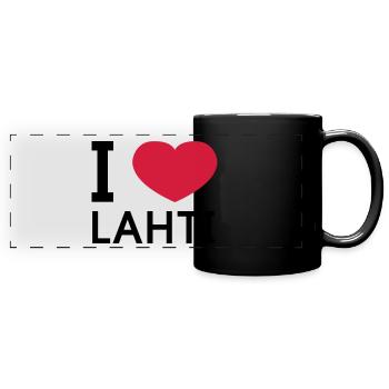 Ich liebe Golf - Panorama-Tasse farbig - Schwarz - Vorne