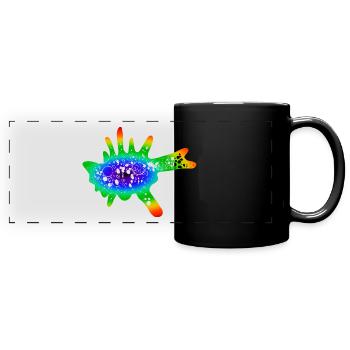 Amöbe - farbig - Panorama-Tasse farbig - Schwarz - Vorne