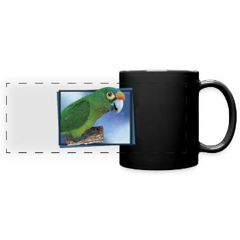 Orange-fronted parakeet - Full Colour Panoramic Mug - black - Front