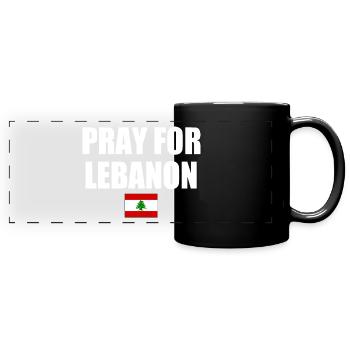 Pray for lebanon - Full Colour Panoramic Mug - black - Front