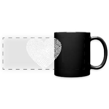 Fingerabdruck Herz - Panorama-Tasse farbig - Schwarz - Vorne