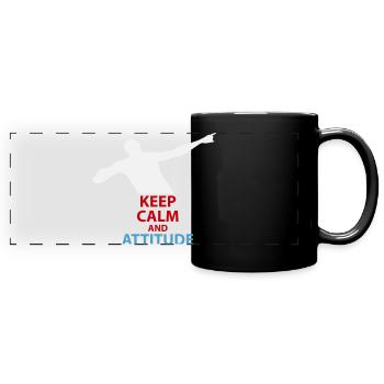 Silhouette calme et attitude - Mug panoramique uni - noir - Devant