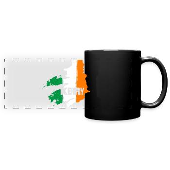 Kerry Ireland Flag | County Outline Map - Full Colour Panoramic Mug - black - Front