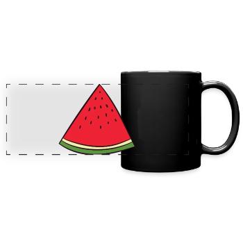 Watermelon - disc, piece, quarter, triangle - Full Colour Panoramic Mug - black - Front