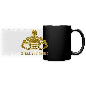 Steel your Body - Panorama-Tasse farbig - Schwarz - Vorne