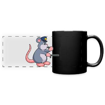 Rat Policier Matraque Police - Mug panoramique uni - noir - Devant