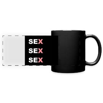 SEX XXX T-Shirt - Panorama-Tasse farbig - Schwarz - Vorne