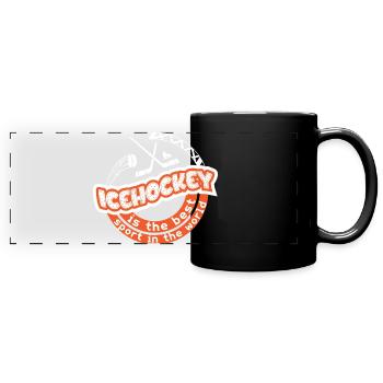 Eishockey - der beste Sport - Panorama-Tasse farbig - Schwarz - Vorne
