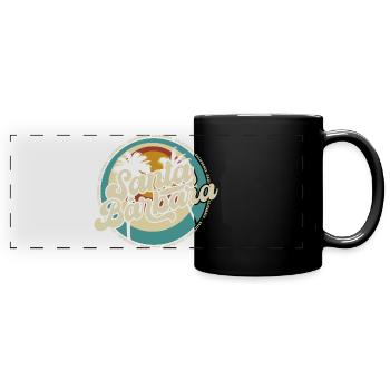 Santa Barbara California Sonnenuntergang Retro - Panorama-Tasse farbig - Schwarz - Vorne