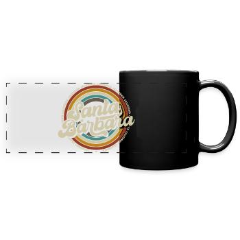 Santa Barbara California Sonnenuntergang Retro - Panorama-Tasse farbig - Schwarz - Vorne