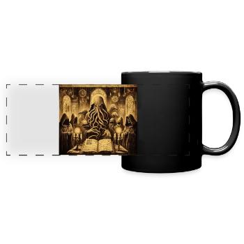 Totenbeschwörer Oktopus - Panorama-Tasse farbig - Schwarz - Vorne
