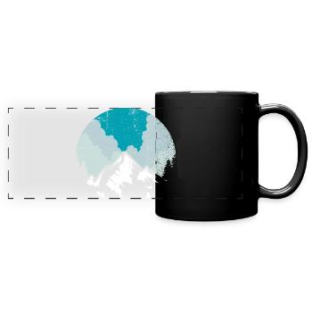 Cercle du pic de neige - Mug panoramique uni - noir - Devant