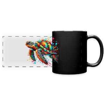 Turtle - Full Colour Panoramic Mug - black - Front