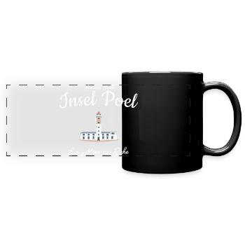 Île de Poel, balise de Timmendorf, dessin à la main - Mug panoramique uni - noir - Devant