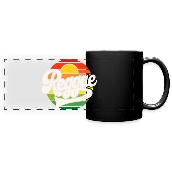 Reggae Retro Sunset - Full Colour Panoramic Mug - black - Front