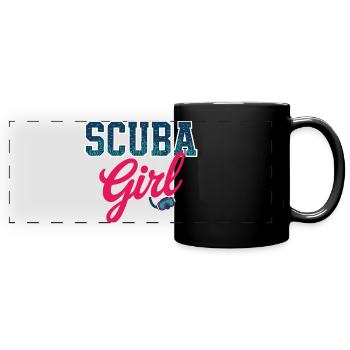 Scuba Girl Tauch-Design - Panorama-Tasse farbig - Schwarz - Vorne