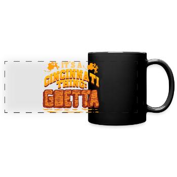 Goetta Wurst Cincinnati Thing - Panorama-Tasse farbig - Schwarz - Vorne