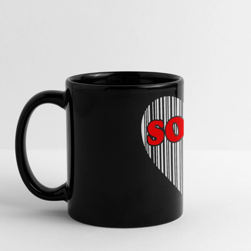 Herz Barcode Liebe – Sold Code Strichcode Geschenk Panorama-Tasse farbig