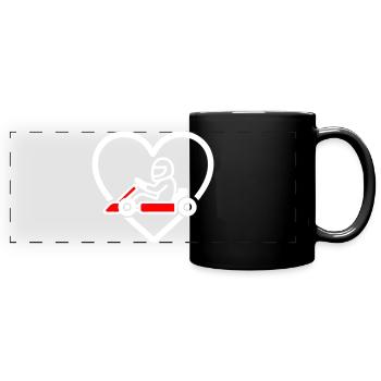Heart Karting – Racing Lover Design - Panorama-Tasse farbig - Schwarz - Vorne