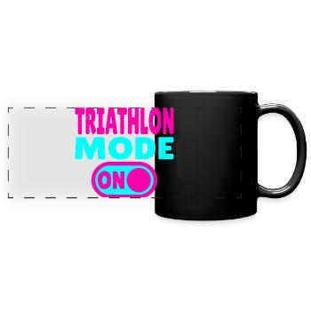 Triathlon Mode ON - Swimming Cycling Race - Full Colour Panoramic Mug - black - Front