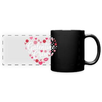 Galentine Crew Matching Gals Group Fun February 13 - Full Colour Panoramic Mug - black - Front