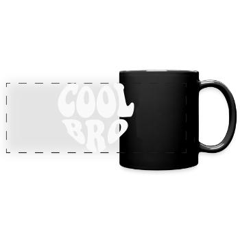 Logo Cool Bro Small Heart - Couleur personnalisable - Mug panoramique uni - noir - Devant