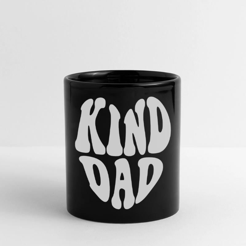 Kind Dad Heart Logo – Anpassbare Farbe Panorama-Tasse farbig