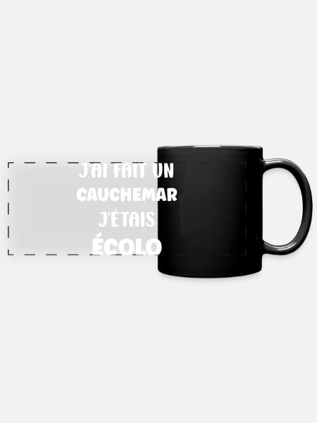 Ich hatte meinen ökologischen Albtraum - Panorama-Tasse farbig - Schwarz
