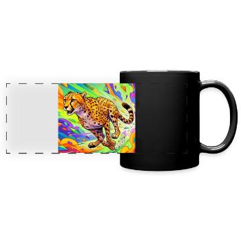 guépard - Mug panoramique uni - noir - Devant