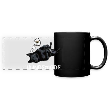 Hundemüde Schwarzer Schäferhund Schäferhundhalter - Panorama-Tasse farbig - Schwarz - Vorne