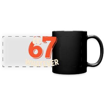 Six Seven : Whatever Italian Brainrot Humour Meme - Mug panoramique uni - noir - Devant