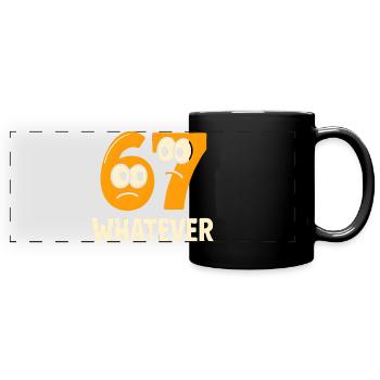Six Seven : Whatever Italian Brainrot Humour Meme - Mug panoramique uni - noir - Devant
