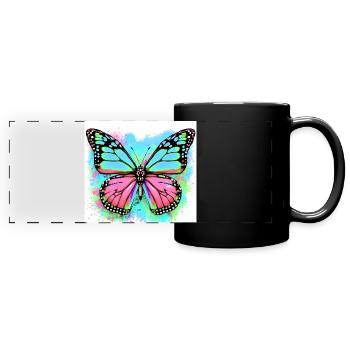 papillon - Mug panoramique uni - noir - Devant