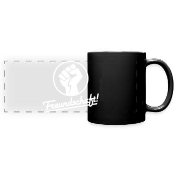 Freundschaft v.2 (Farbe änderbar) - Panorama-Tasse farbig - Schwarz - Vorne
