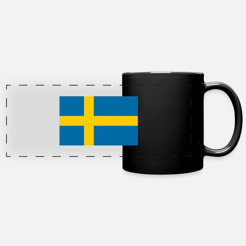 Drapeau de la Suède 🇸🇪 - Mug panoramique uni - noir