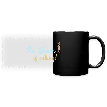 Beachvolleyball - Panorama-Tasse farbig - Schwarz - Vorne