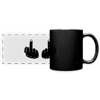 fuck_2 - Panorama-Tasse farbig - Schwarz - Vorne