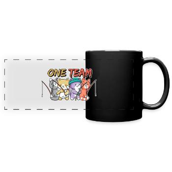 team family cat fishing work colleagues angler - Full Colour Panoramic Mug - black - Front