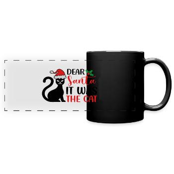 Cher Père Noël, c’était le chat - Mug panoramique uni - noir - Devant