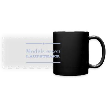 MODELS essen Lauf STEAKS +++ Funny and New Design! - Panorama-Tasse farbig - Schwarz - Vorne