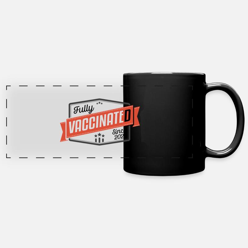 #Vaccinated - Full Colour Panoramic Mug - black