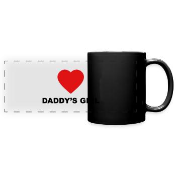 Cute "Daddy's Girl" design for her - Full Colour Panoramic Mug - black - Front