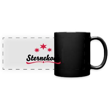 Kochschürze Sternekoch - Panorama-Tasse farbig - Schwarz - Vorne