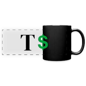 Buchstabe t Dollar - Panorama-Tasse farbig - Schwarz - Vorne