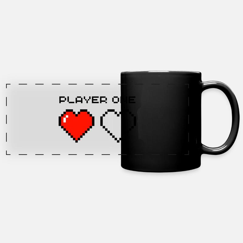 Player One - Panorama-Tasse farbig - Schwarz