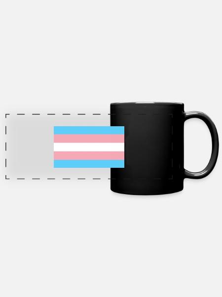 Trans Flag - Panorama-Tasse farbig - Schwarz