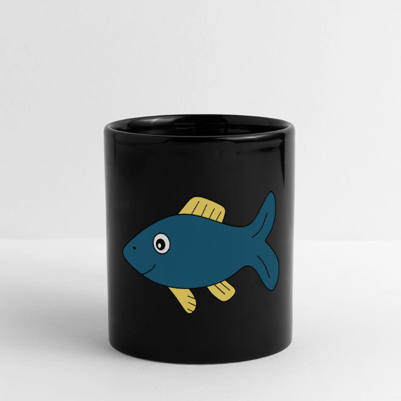 blue fish comic fish Full Colour Panoramic Mug