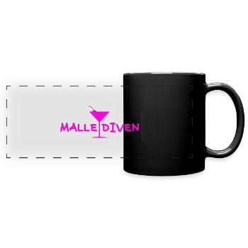 Malle Diven - Mug panoramique uni - noir - Devant
