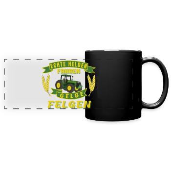 Echte Helden - Panorama-Tasse farbig - Schwarz - Vorne